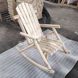 安吉思飞跨境热销庭院防腐木碳化单人摇椅花园圆棒原木摇椅
