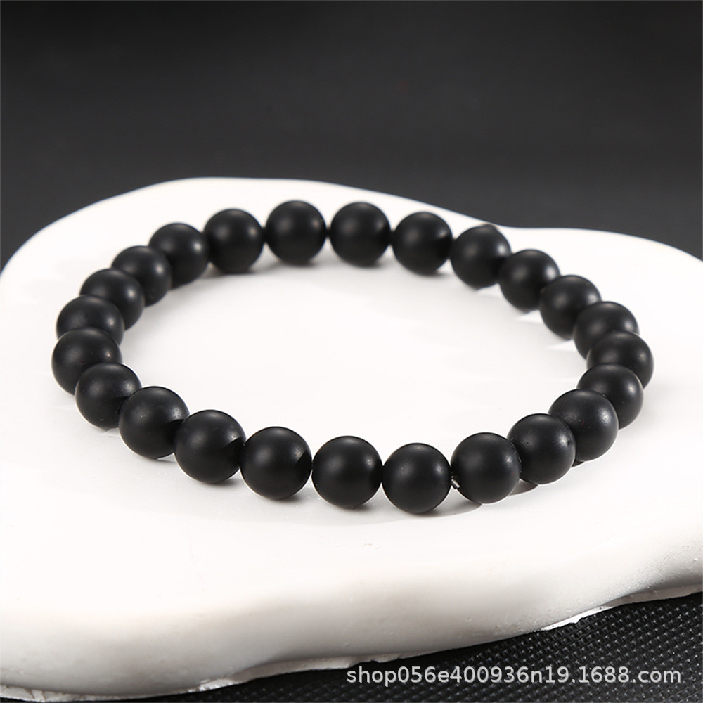 Moda simple 8mm pulsera de piedra de ágata natural alta sensación de mano de cristal cuentas pulsera comercio exterior al por mayor damas