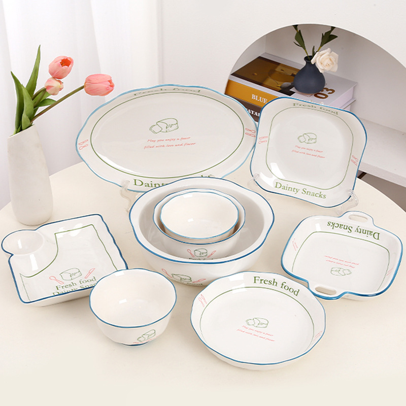 2026 New Ceramic Tableware Manufacturer Wholesale Porcelain Tableware Accessible Luxury Dishes and Plates Household Combination Ceramic Tableware