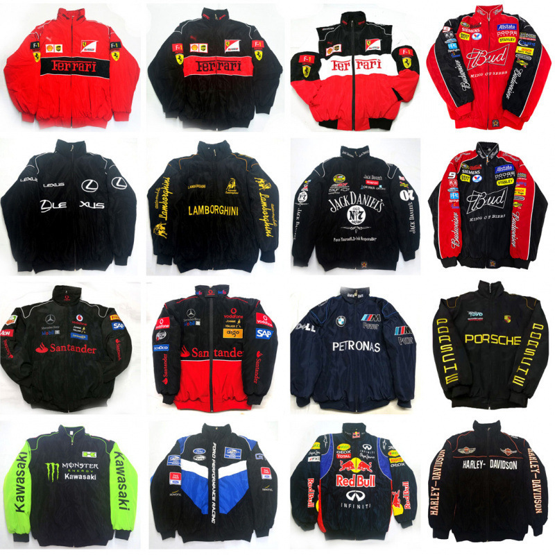 Racing Suit Winter Cotton Clothing Cycling Suit American Jacket Men's Baseball Suit Women's Motorcycle Jacket Style Retro