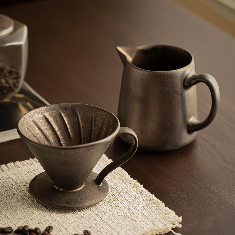 Home Coffee Pot, Coffee Maker, Hand-Brewed Drip Coffee Maker, Gold-Plated Ceramic Set, American-Style Coffee Sharing Pot Set Home Coffee Pot, Coffee Maker, Hand-Brewed Drip Coffee Maker, Gold-Plated Ceramic Set, American-Style Coffee Sharing Pot Set