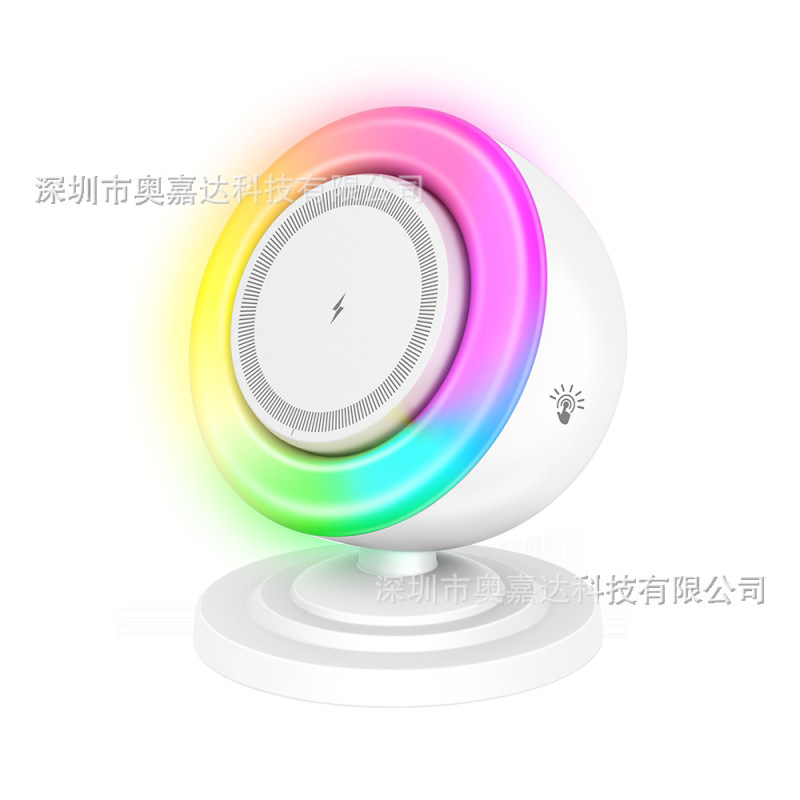 新しい多機能スリーインワンワイヤレス充電器は、Apple 携帯電話の充電 RGB ナイトライト Bluetooth スピーカーに適しています|undefined