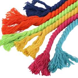 现货8mm粗彩色棉绳 8毫米粗三股棉线捆绑手工diy店铺装修装饰绳子