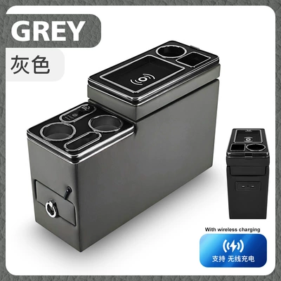 Suitable for Toyota Noah/Voxy Armrest box - gray-fourth-generation-drawer-lantern-usb