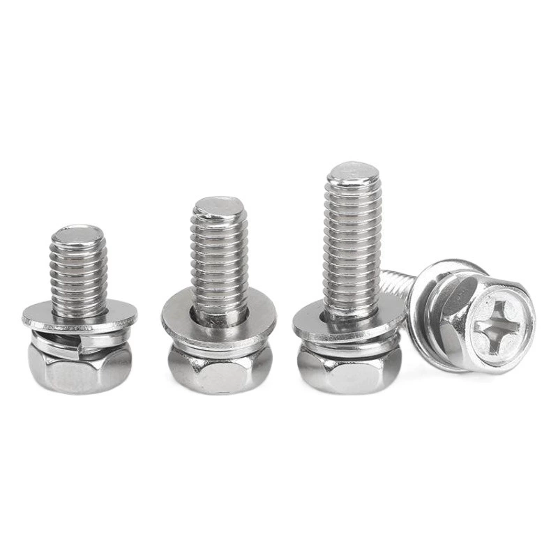 304 нержавеющая сталь крест выемка шестигранник три комбинации винт выемка внешний шестигранник комбинация винт GB9074.13