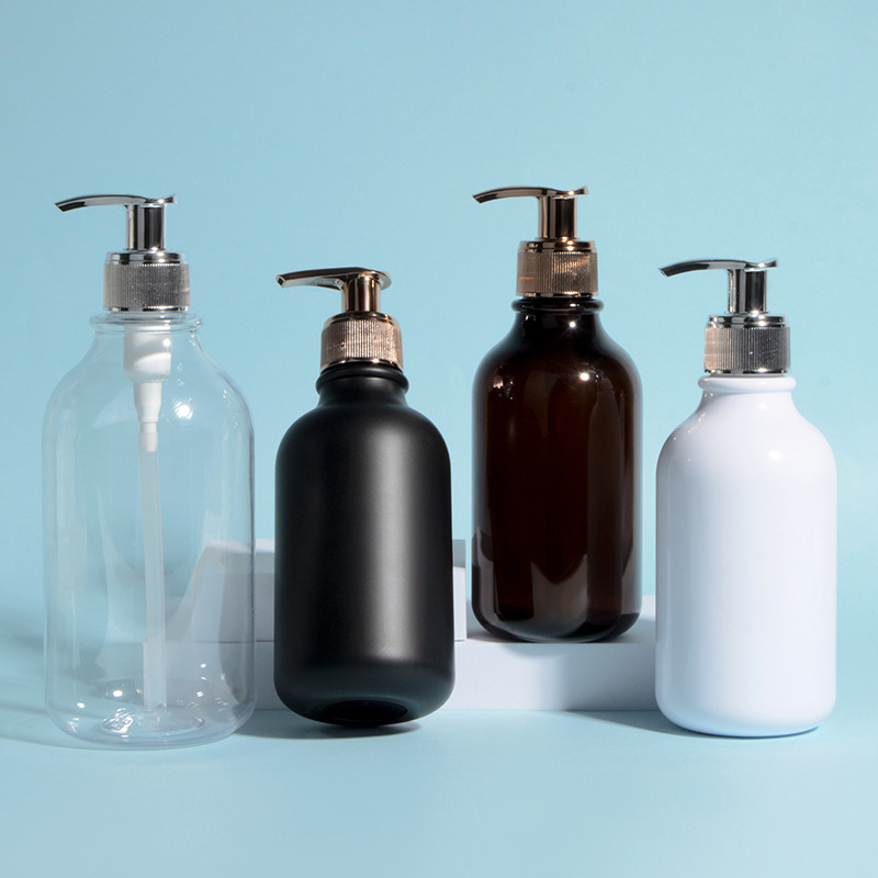 跨境酒店洗护pet塑料分装瓶300ml按压式乳液500ml沐浴露洗发水瓶