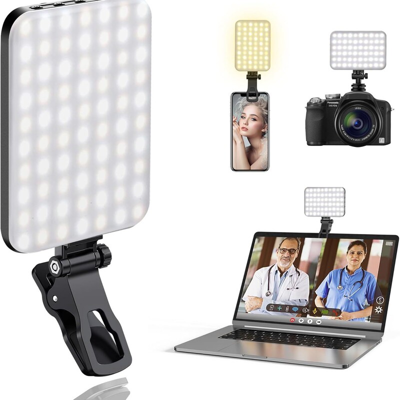 Streamer Live Streaming Video Conference Clip-On Rechargeable Fill Light for Mobile Phone Photography, Portable Lighting for Outdoor Shooting, Selfie Light