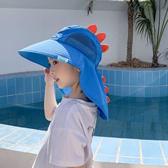 Outdoor Sun Protection Fisherman Hat Summer Children Dinosaur Sun Hat Cute Sun Hat Bucket Hat with Whistle Wide Brim Hat