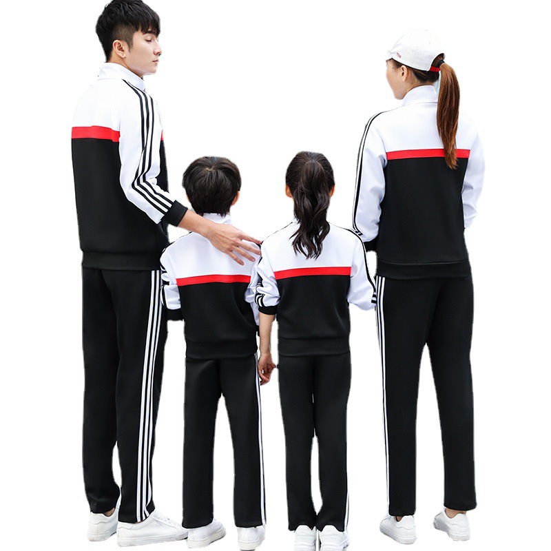 Pareja de primavera y otoño traje deportivo ropa deportiva casual para hombres correr para niños ropa para padres e hijos uniforme escolar de otoño fábrica al por mayor
