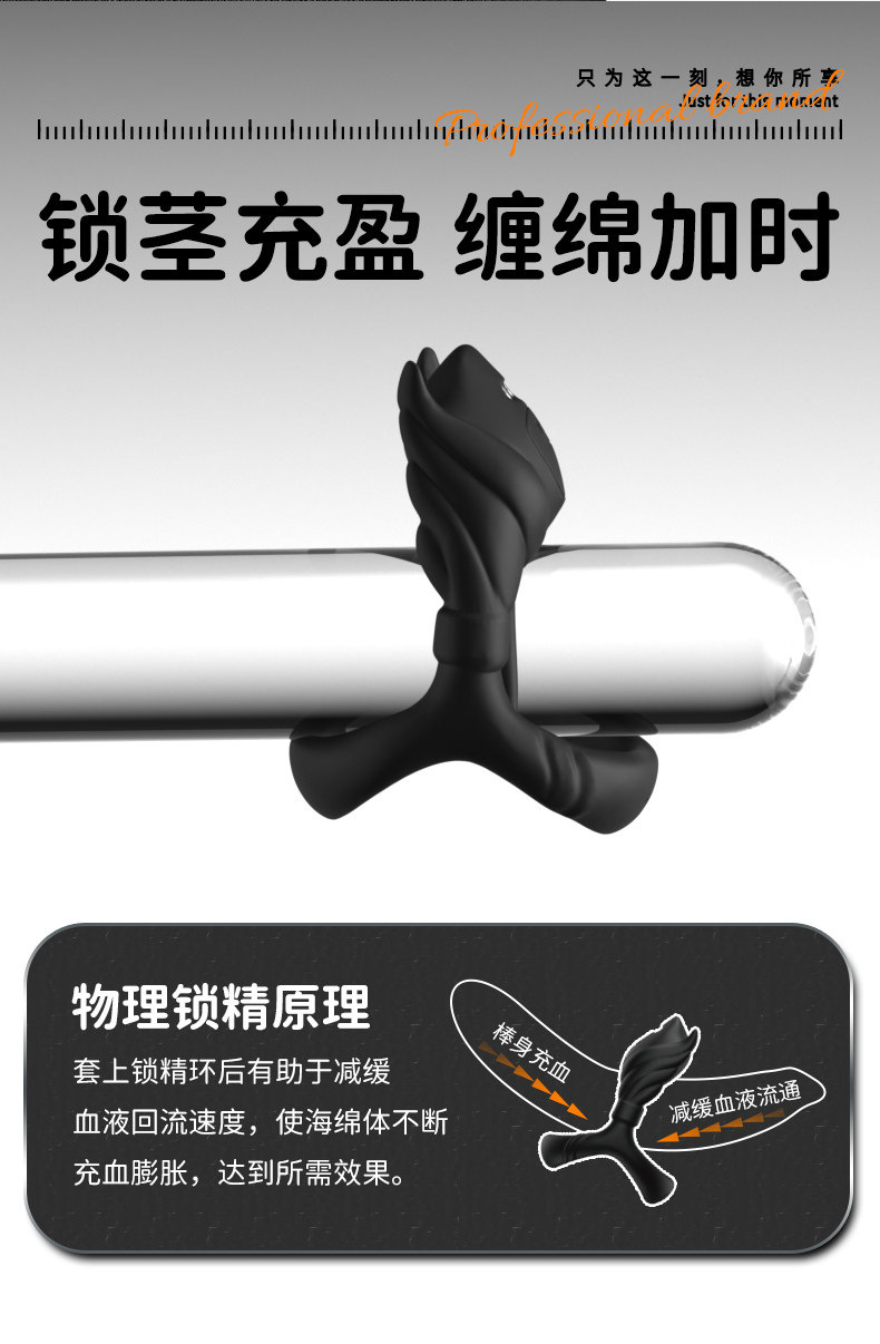 Devil Vibrating Lock Ring, Triple-Ring Silicone Penis Ring with Motor, Wearable Base Ring for Men — detail image 19
