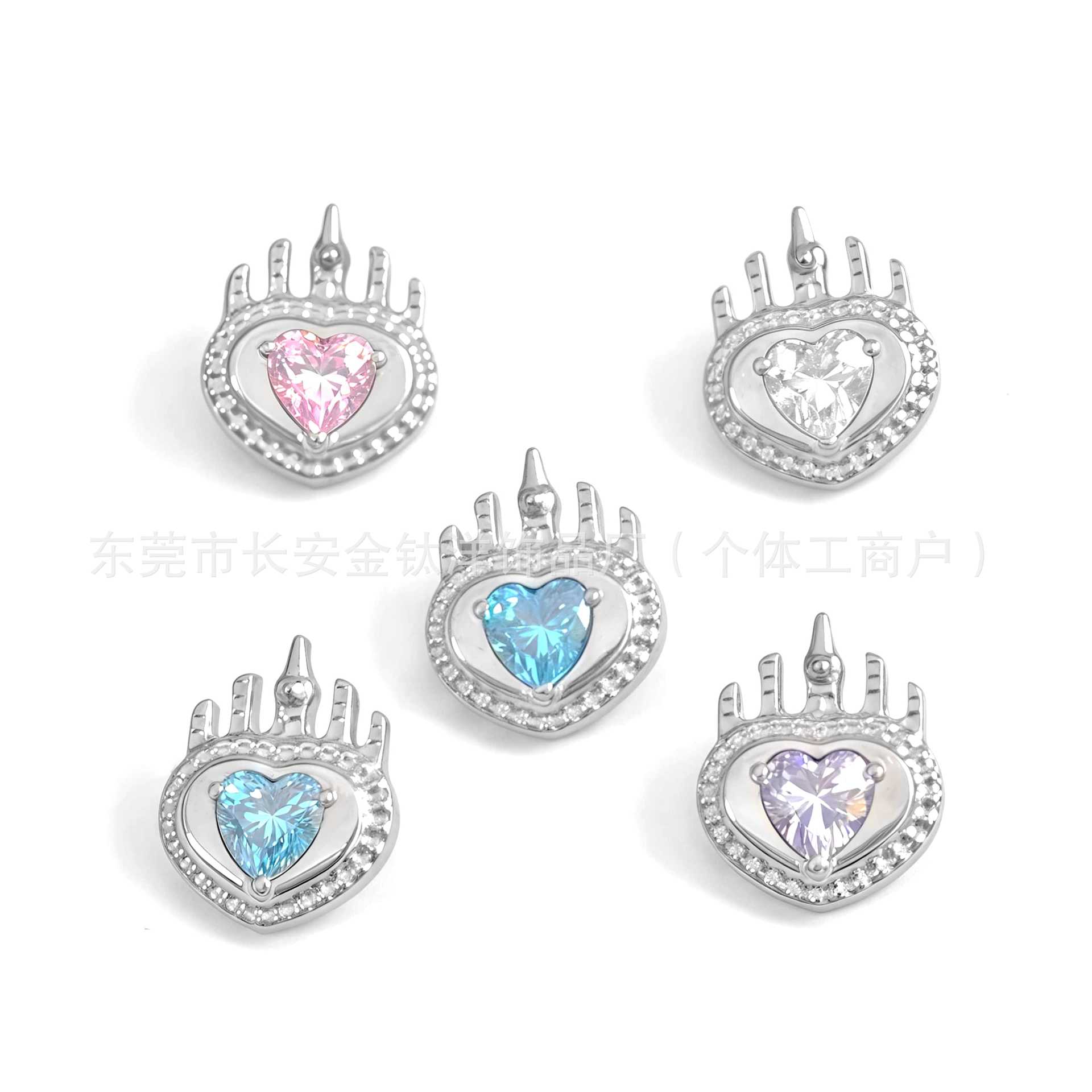 F136 Titanium Internal Thread Crown Heart Stud Earrings Lip Nails Nose Nails Ear Bone Nails G23 Titanium Alloy Body Piercing Jewelry detail image 8