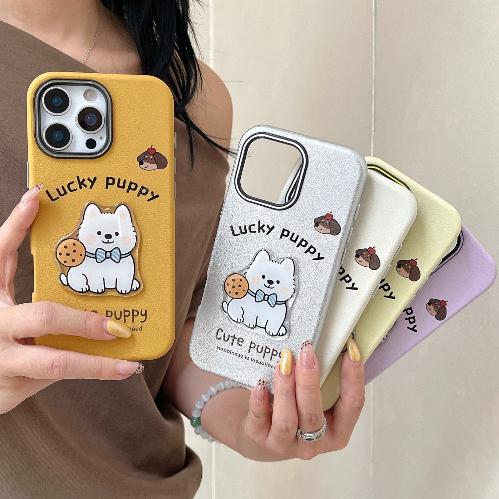 可爱小狗苹果16promax手机壳适用iPhone13保护套14/17全包卡通15