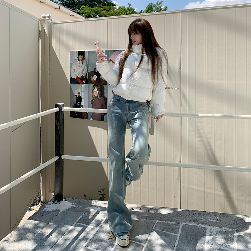 【Bsf.Cn】Russian Aesthetics｜Refreshing and Durable｜Low-Waist Stretch Flared Denim, Clean and Long Legs, Comfortable