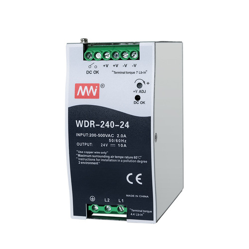 WDR ultra-thin guide rail switching power supply 24v380 to DC 12v5a full power rail power supply manufacturer direct sale