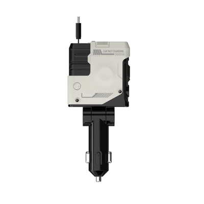 digital display car charger, Mobil şarj cihazları - a1-mecha-white-apple-typec