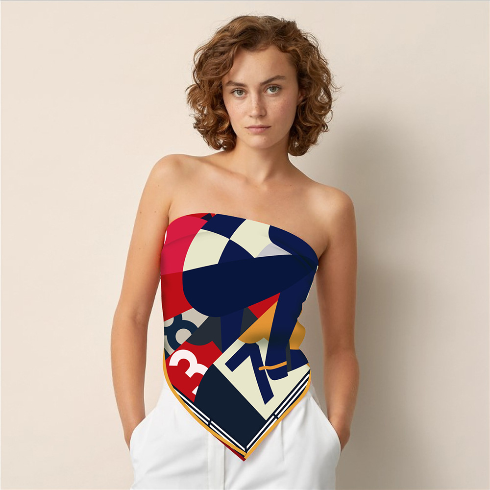 108g Weight Silk Scarf Classification Daily Occasion Human Pattern All Seasons Season Women's Gender Printing Design Casual Style Women's Casual Human Twill Printing Silk Scarf 4