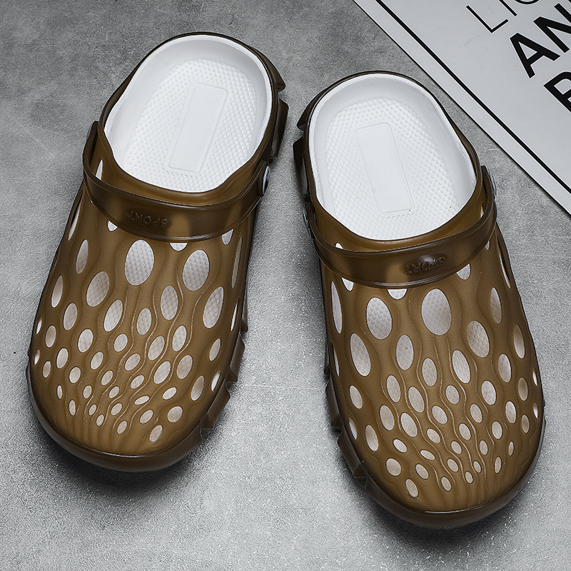Verano nuevos hombres más tamaño jalea zapatos de playa moda caca agujero zapatos casual cerrado dedo del pie zapatillas Sandalias transfronterizas