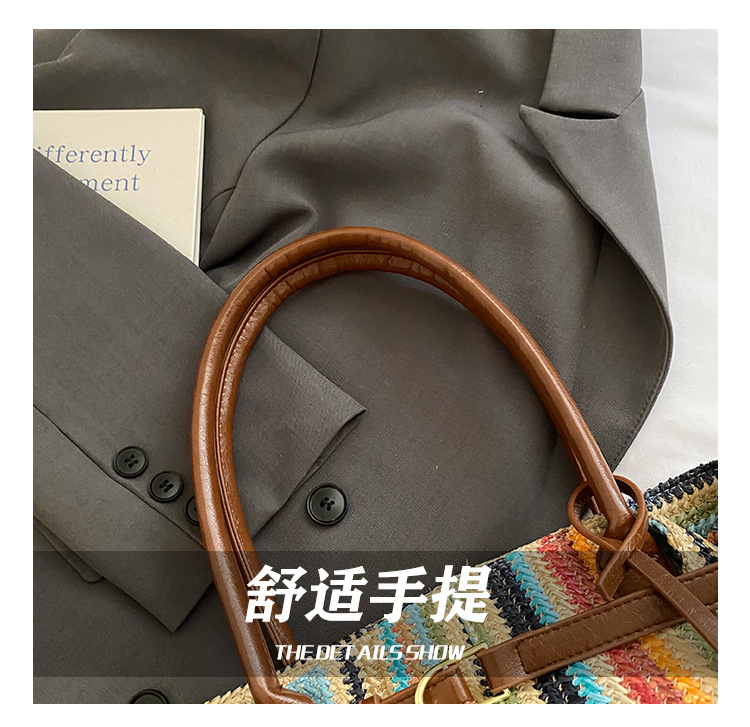 Beach vacation bag 2025 New style trendy and fashionable single-shoulder bag, large-capacity tote bag, hand-woven straw bag undefined