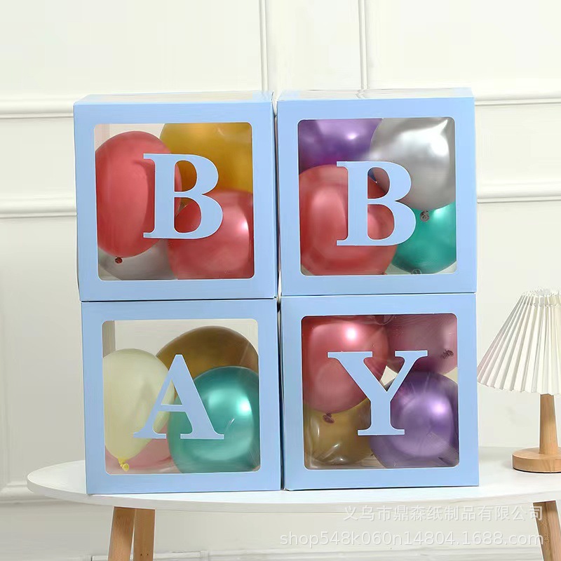 Caja de Globos Transparente Blanca para Decoración de Fiestas, Caja Sorpresa con Letras para Bebés, Arreglos de Cumpleaños image 33