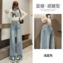 女春高腰爆款显瘦牛仔裤
