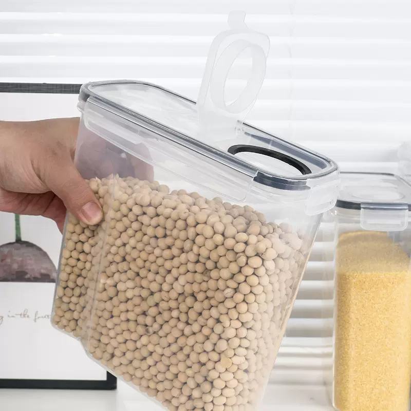透明塑料米桶盖厨房密封食物储物罐五谷杂粮收纳盒2.5L四件套批发