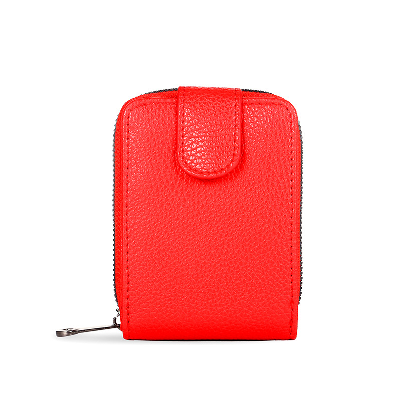 Tarjetero tipo acordeón de nuevo estilo para mujer, billetera multifuncional con cremallera, tarjetero anti-desmagnetización, estuche de cuero para licencia de conducir para hombre
