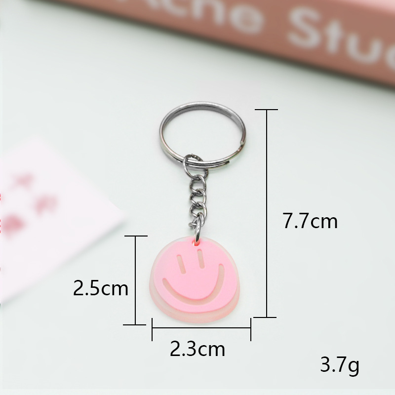 Japonés lindo pequeño llavero campana ins chica corazón Arco Iris color clave anillo bolsa clave colgante al por mayor