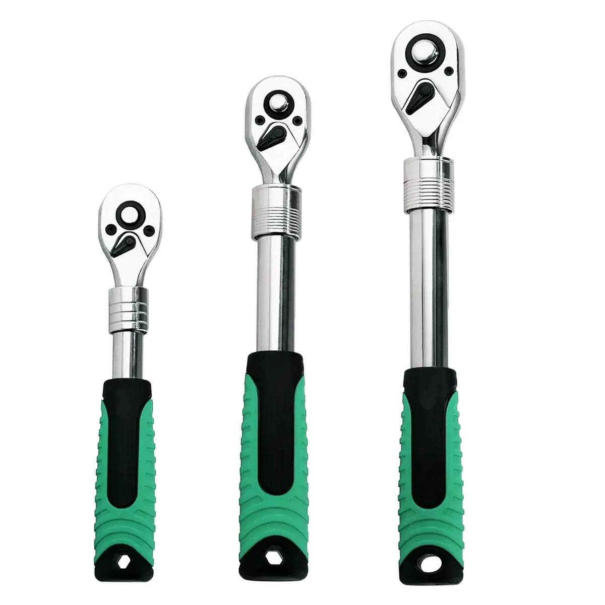 Быстрораскладывающийся ключ с трещоткой на 72 зубца промышленного класса, большой, средний, маленький, удлиненная регулируемая головка, экономия труда.