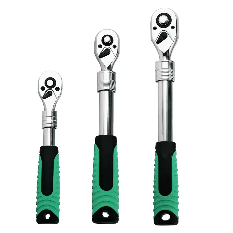 Industrial grade fast retractable 72-tooth ratchet wrench, large fly, medium fly, small fly, extended adjustable socket, labor saving
