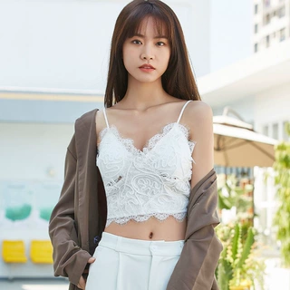 蕾丝水溶花吊带背心少女内搭打底衫抹胸上衣外穿裹胸性感美背内衣