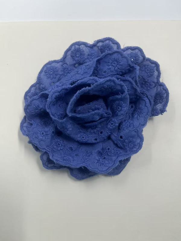 Caro同款烤边布艺花朵9cm立体烧边花朵diy发饰鞋帽胸花饰品配件|undefined