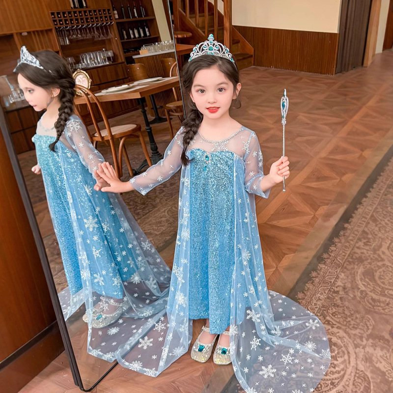 Princess Aisha Dress Women's Spring and Summer New Frozen Aisha dress Elsa 5 Children 6 Aisha High-end Dress