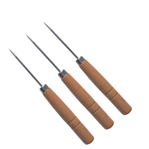 Handmade leather round hole solid wood handle cone can drill holes thousand needles pick needle thousand needles sewing DIY patchwork tools 