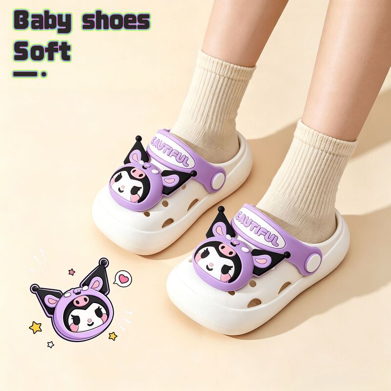 Cartoon Coolomi Slippers for Children, Summer Girls' and Boys' Non-Slip, Anti-Collision Clogs, Baby Outdoor Beach Shoes