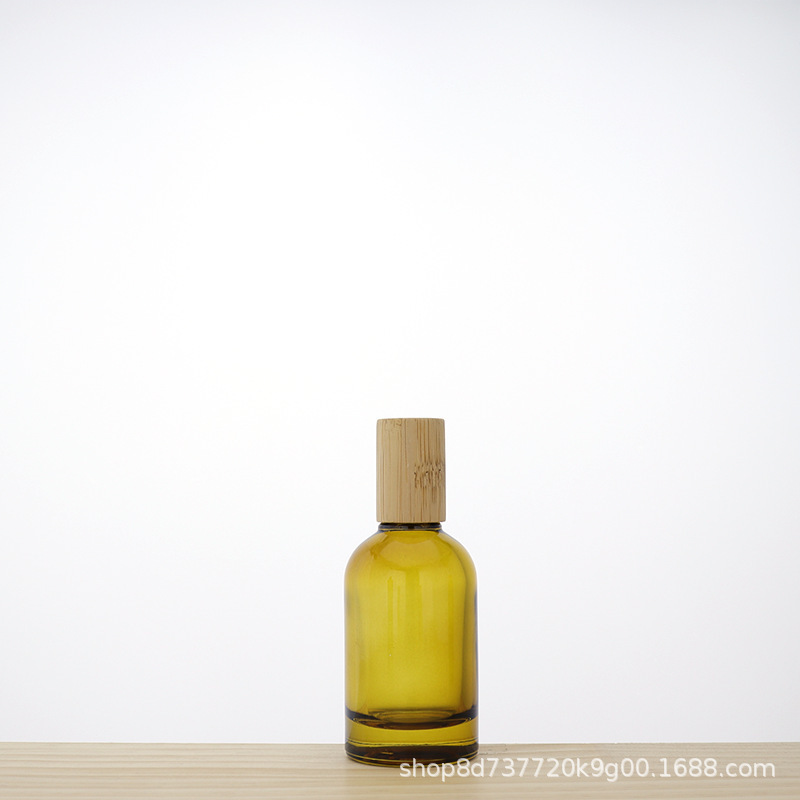 现货茶色香水瓶搭配竹木盖分装瓶30ml 50ml 100ml|undefined