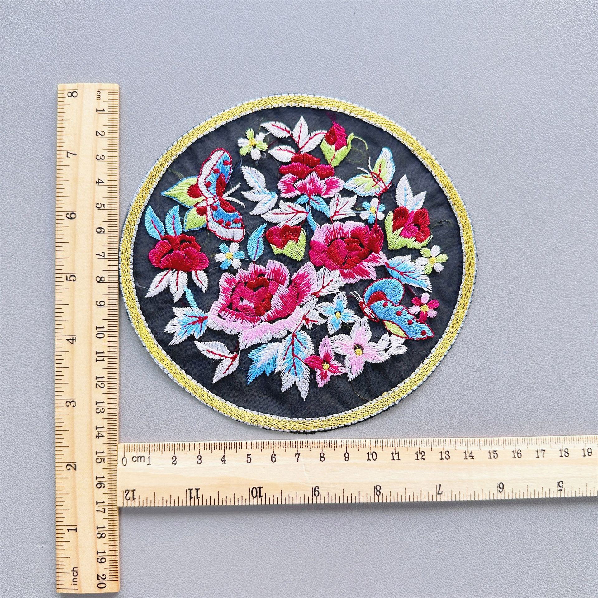 Venta caliente directa de fábrica estilo étnico flor malla bordado pegatinas tela antiguo traje hanfu DIY parche apliques Accesorios image 4