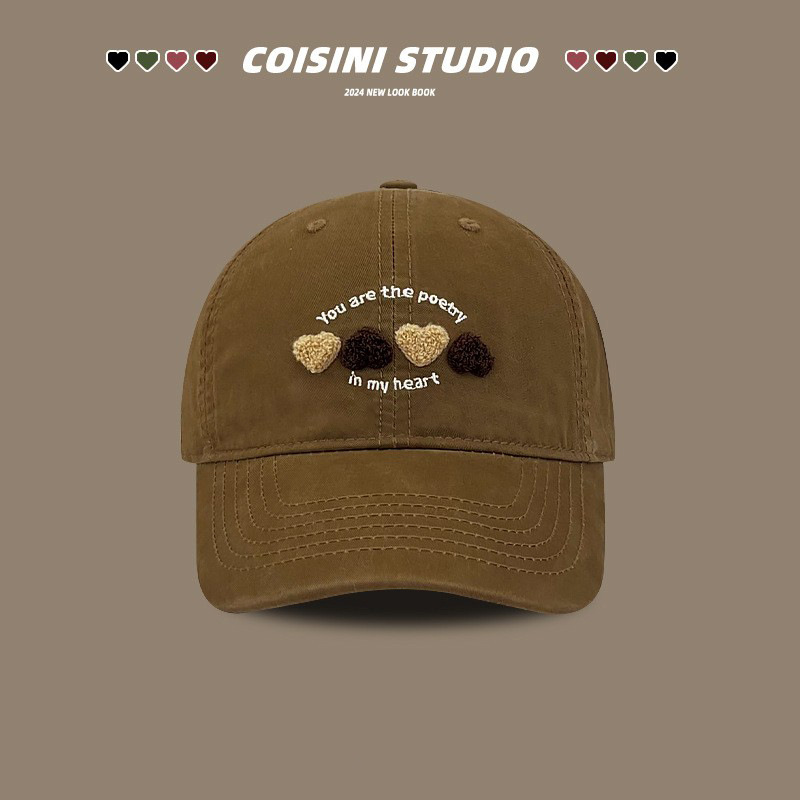 Dulce pequeño sombrero de béisbol de amor fresco primavera y otoño para chicas, sombrero de boca de pato para hombres.