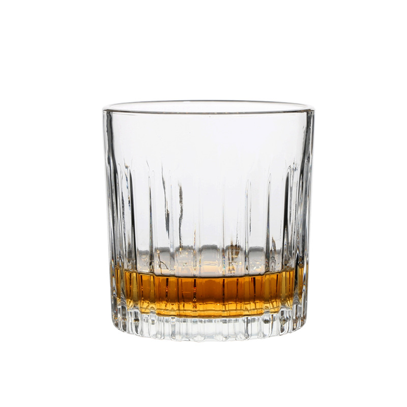 Fábrica al por mayor de vidrio transparente KTV bar de uso común de vino extranjero tiktok red espada roja patrón 300ml taza de whisky