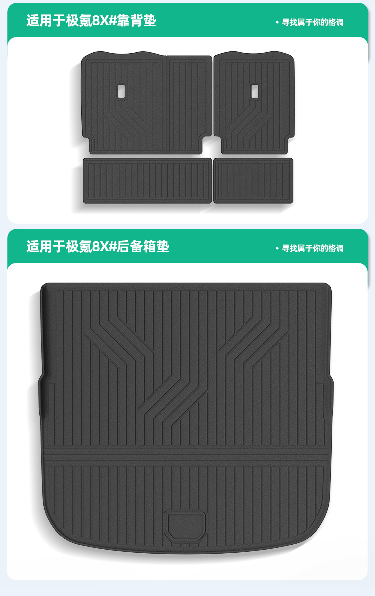 Suitable for 26 Models of Zeekr 8X Car Floor Mats, Tpe Floor Mats, Special Car-Specific Waterproof, Anti-Slip, Eco-Friendly Trunk Mats