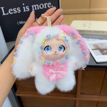 2026 New Big-Eared Doll Rabbit Plush Toy Pendant Doll Plush Toy Backpack Keychain Decoration