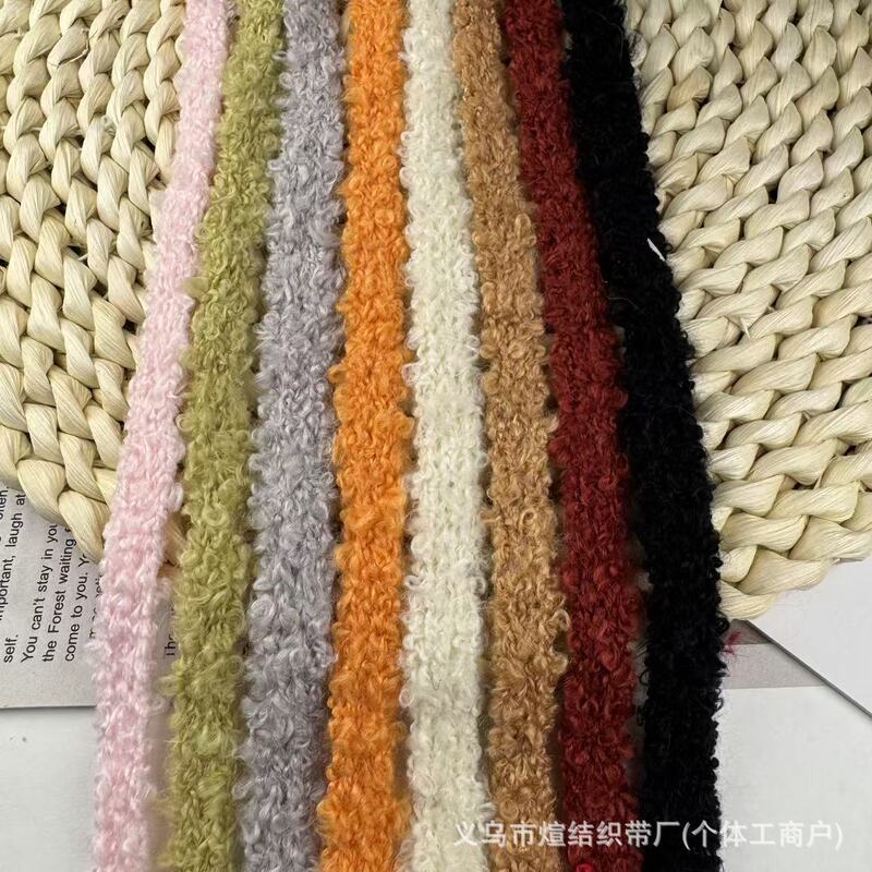 Winter 1.2cm Teddy Curly Yarn Lace Yarn Pants Waist Rope Handmade DIY Bow Stuffed Ribbon Accessories