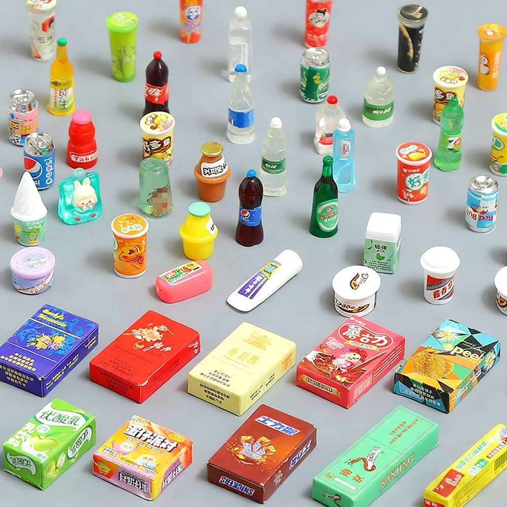 仿真迷你食玩饮料酒瓶零食便利店diy树脂饰品配件小摆件夜光配饰
