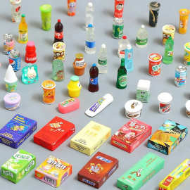 仿真迷你食玩饮料酒瓶零食便利店diy树脂饰品配件小摆件夜光配饰