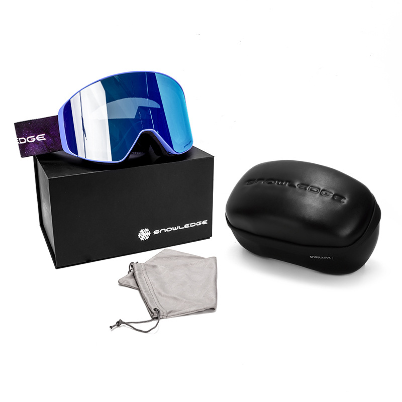 Snowledge Large Cylindrical Double-layer Anti-fog Ski Glasses For Myopia Men And Women Magnetic Ski Goggles Mountaineering Goggles