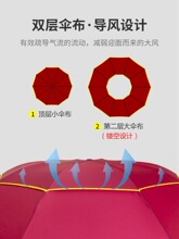 KBQ1双人商务纯色雨伞大号高尔夫折叠成人双层伞手开晴雨伞黑色伞