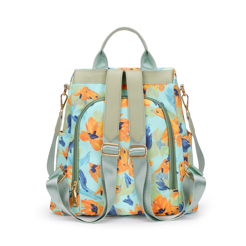 2024 nueva mochila con estampado antirrobo para mujer casual moda literaria ligera mochila de viaje fresca al por mayor