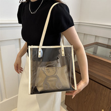 今年夏天流行透明大容量包包女2025新款潮果冻单肩大包洋气托特包