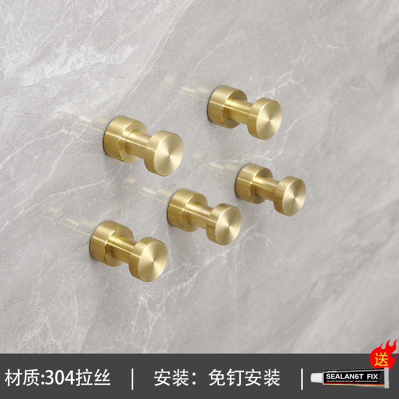 Estante de baño dorado, sin perforaciones, todo el gancho de la llave de cobre, armario creativo individual, dormitorio principal, colgante de sombrero al por mayor