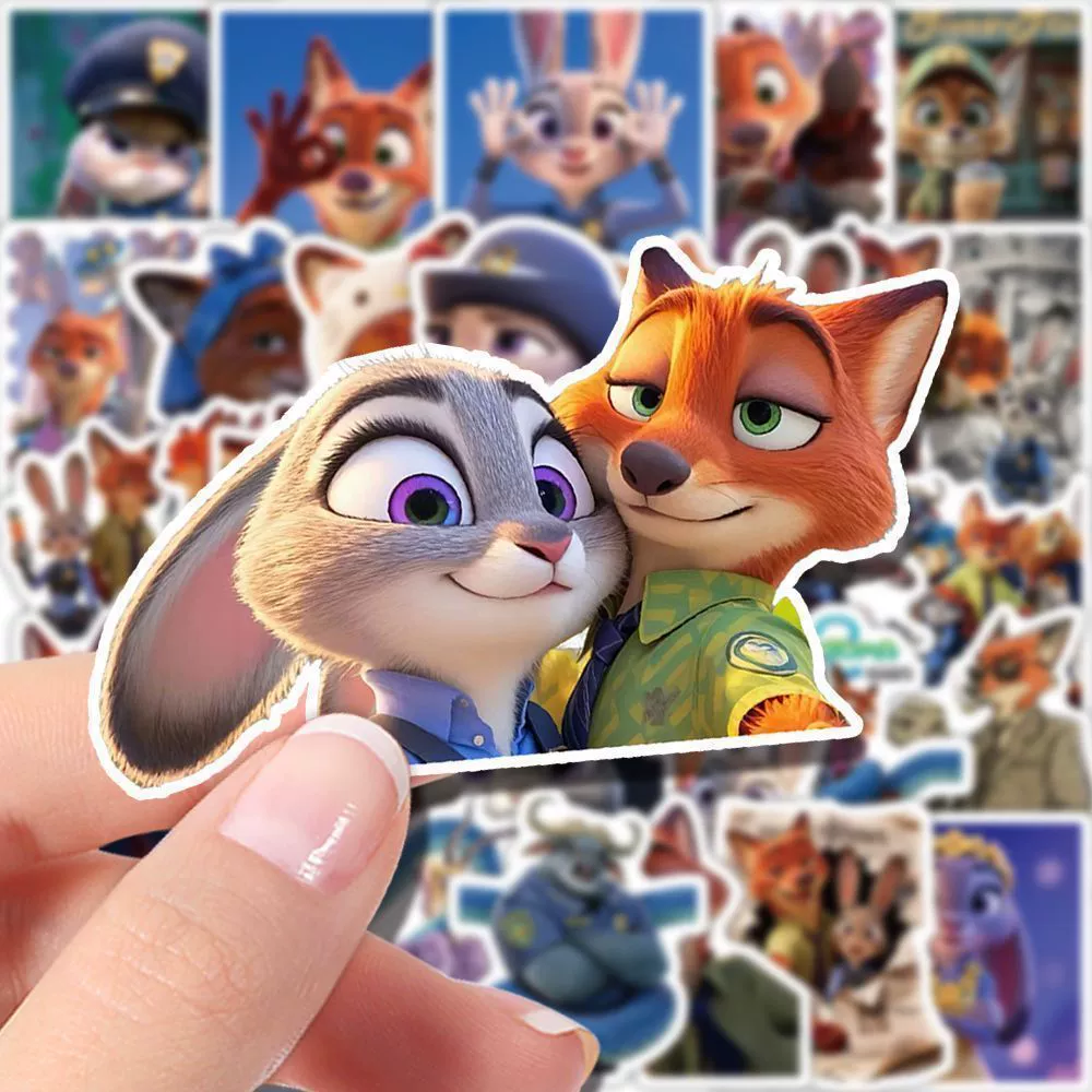 Стикеры (Zootopia 2) — набор 92 шт., наклейки Nick & Judy для чехла, водостойкий винил