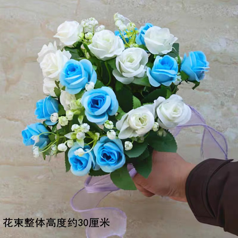 Reunión deportiva, actividades estudiantiles, baile, flores falsas coloridas, flores de plástico, flores de seda, baile, accesorios, ramo de simulación